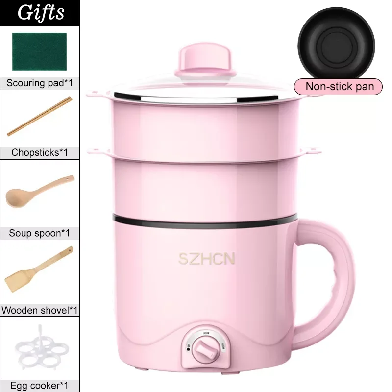 

220V Mini Multifunction Electric Cooking Machine Household Single/Double Layer Hot Pot Multi Electric Rice Cooker Non-stick Pan