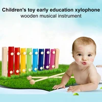 wooden xylophone toy 8 tone music enlightenment safe early education xylophone musical toy pleasant sound kids interactive toy