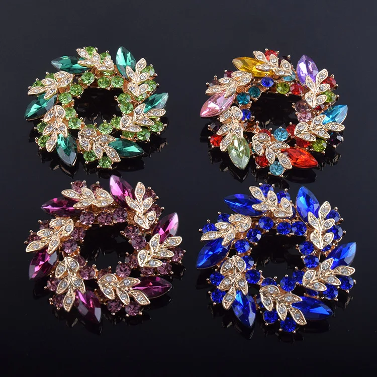 

10 Colors Crystal Bauhinia Flower Brooch Rhinestone for Women Pins Brooch Scarf Accessories Wedding Jewelry Gifts
