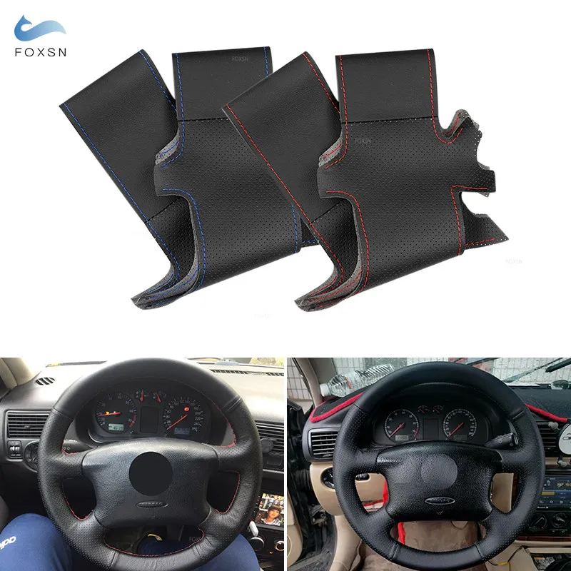 Стилизованные вручную чехлы на руль для автомобиля Skoda октавия 1999 2000 2001 2002 2003