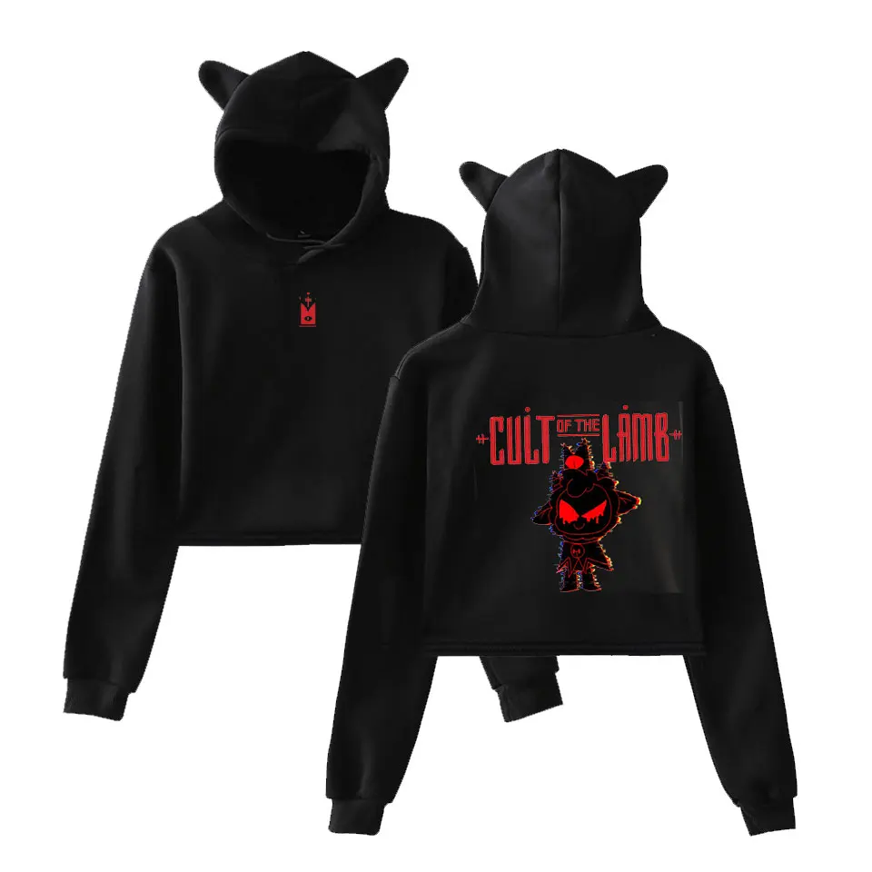 

2022 Cult Of The Lamb Cat Ear Felpa Con Cappuccio Per Le Donne 2022 Nuovo Gioco Merch Sexy Fashion Autunno Streetwear Vestiti Fr