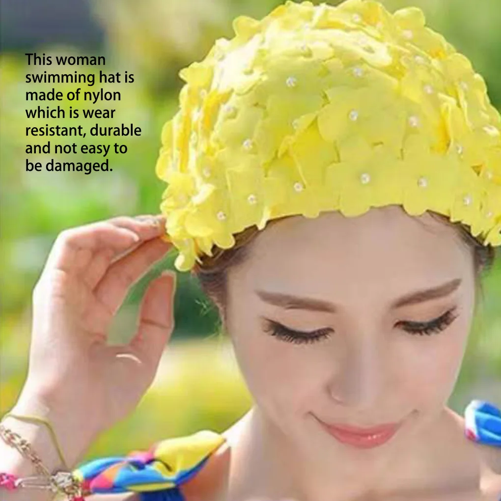 

Female Swimming Hat Fashion Hats Retro Protection Cap Water Sports Home