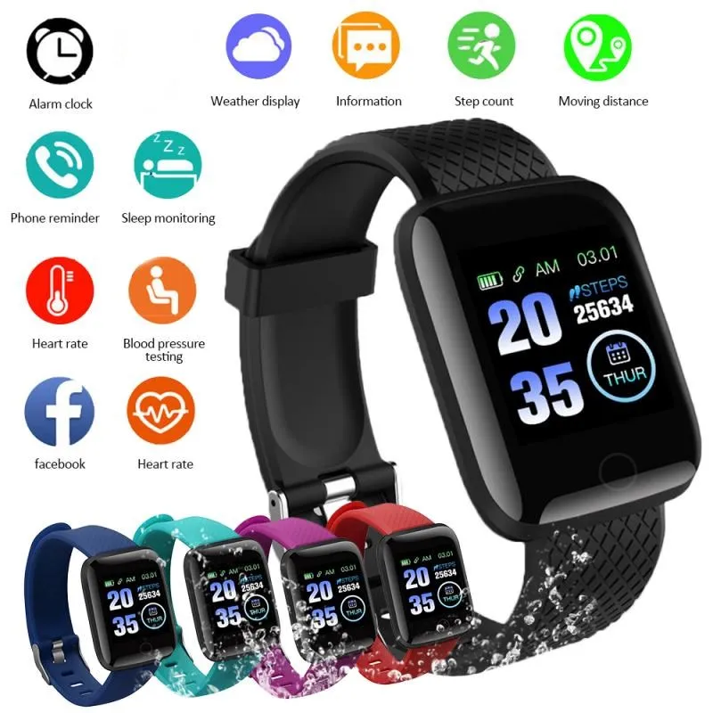 

116 Plus Smart Watch D13 Mens Sport Watches Waterproof Wristwatch Fitness Android Heart Rate Clock for Men Women 2021