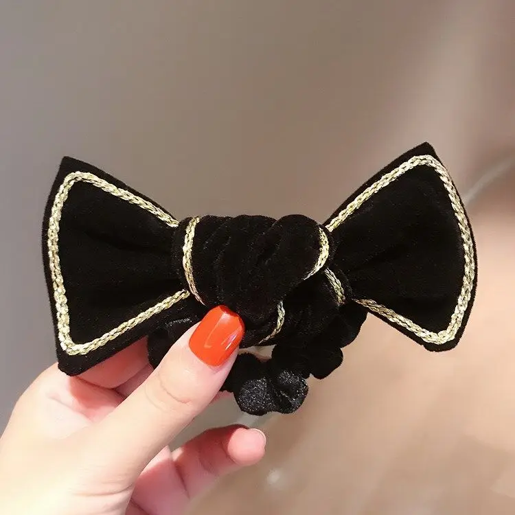Женская бархатная повязка для волос с бантом-бабочкой