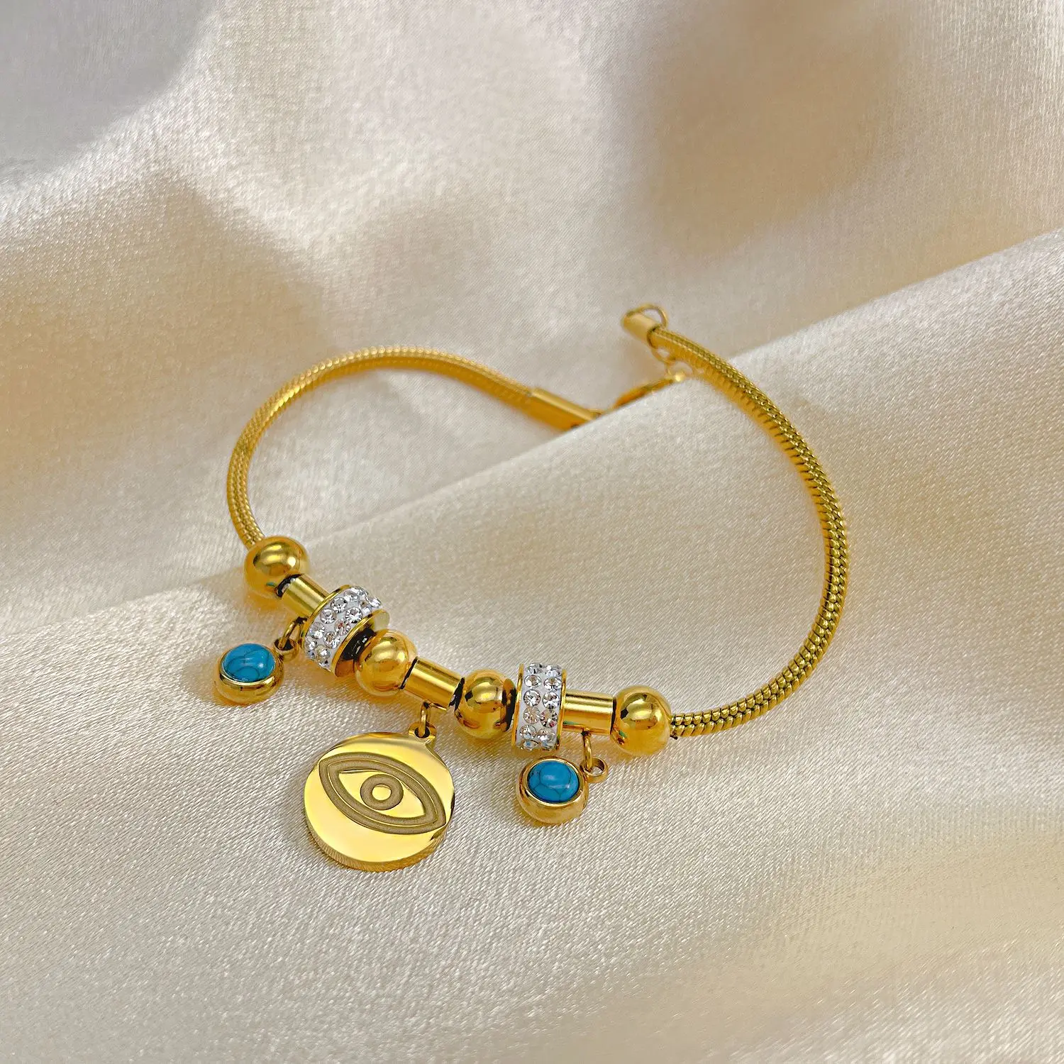 The Ins Wind Personality Devil's Eye Hand Jewelry Wholesale Stainless Steel Snake Bracelet Women