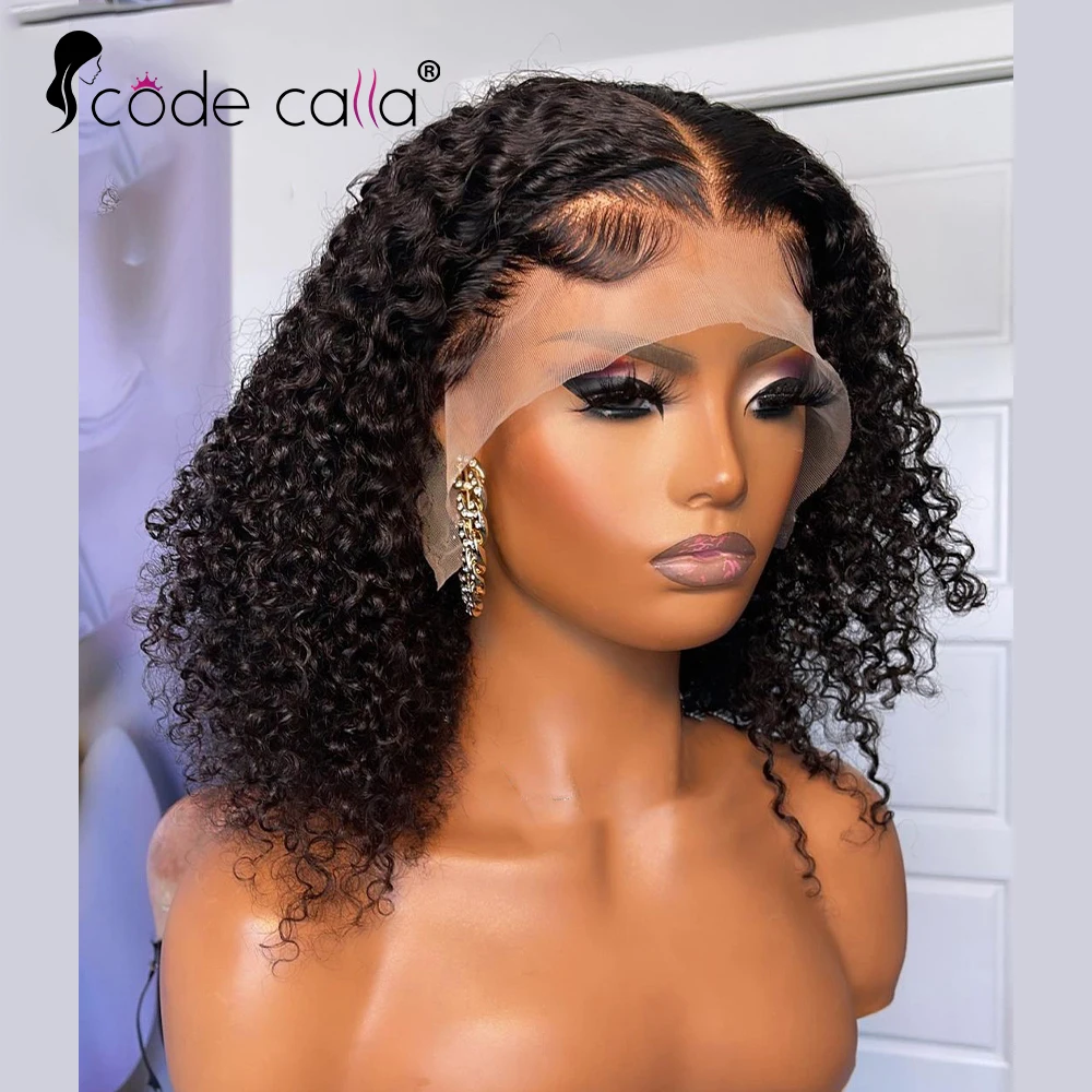 

Water Wave Lace Front Wig 4x4 Bob Lace Wig Short Black Lace Closure Wig 13x4 HD Lace Frontal Curly Human Hair Wigs for Women