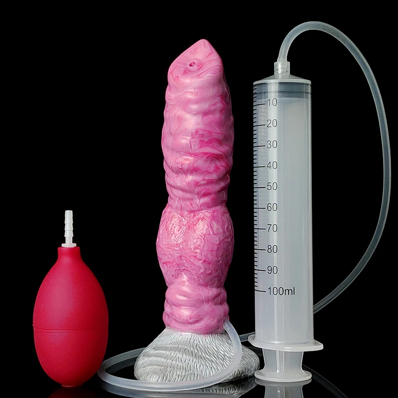 8 Inch Animal Wolf Dog Knotted Penis Squirting Function Sili