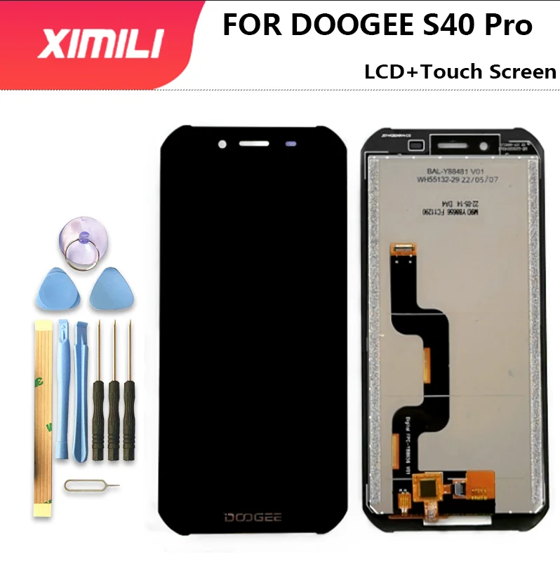 5,5 дюймовый ЖК-дисплей Doogee S40PRO + сенсорный экран, 100% оригинальный протестированный ЖК-дигитайзер, стеклянная панель для замены для Doogee s40 pro