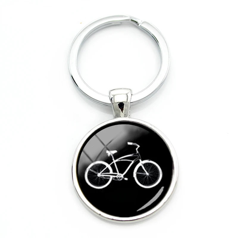

TAFREE Retro black white bike key chain men accessories 2016 minimalist style sports bicycle keychain jewelry KC640
