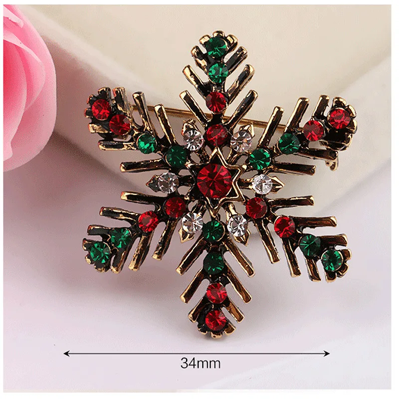 Винтажные броши в форме снежинки для женщин и мужчин крупная брошь булавка
