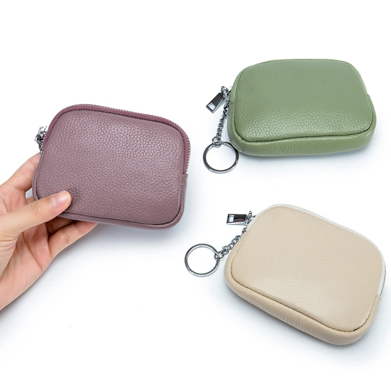 

Ultra-thin Coin Purse Small Mini Simple Soft Leather Zipper All-in-one Bag Earphone Women's Card Holders