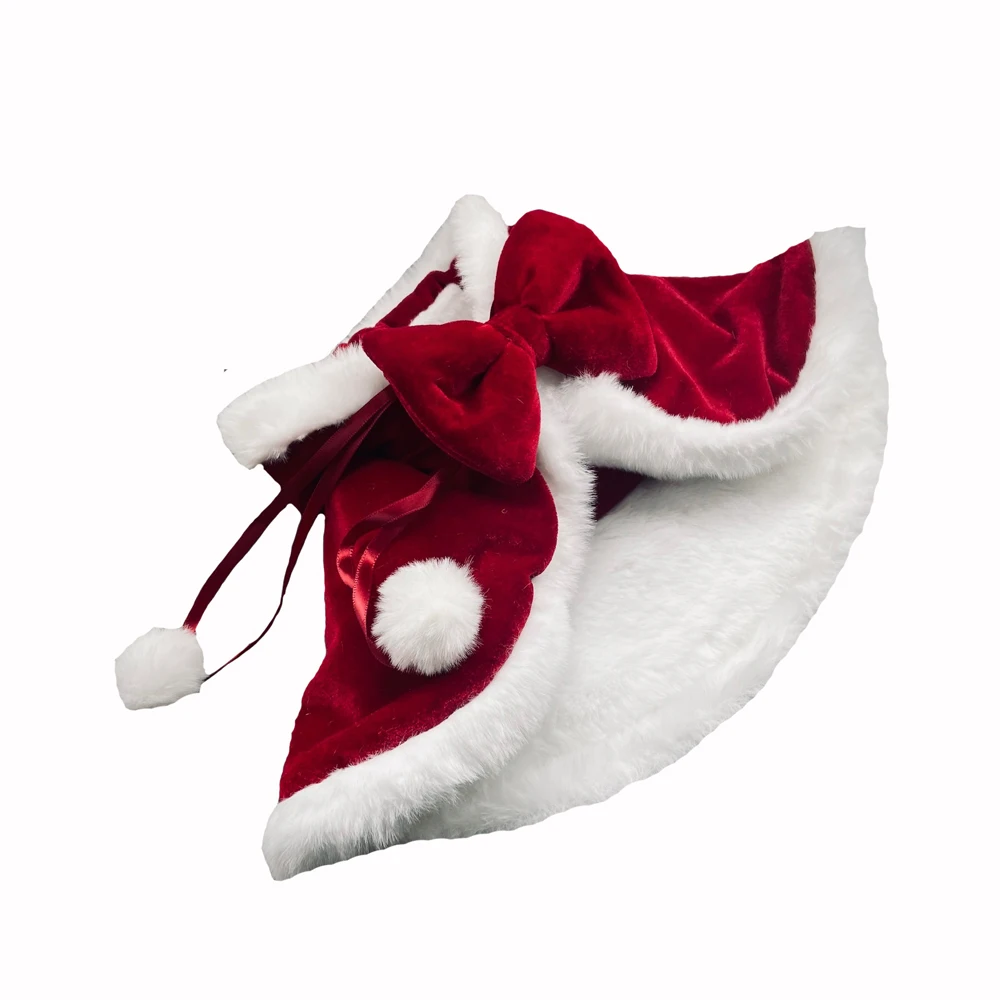 

Pet Christmas Costume Small Dog Poncho Cape with Hat Santa Claus Cloak For Cats Dogs Cloak Scarves Capes Cosplay Kittens Puppies