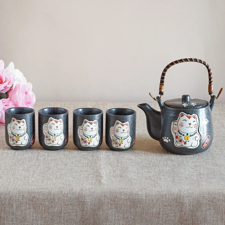 

5 in 1 Plutus Cat Teapots Cute Cartoon Cups Coffee Milk Sets Creative Tea Pots Cup Mugs Ceramic Home Decor Child Christmas Gifts