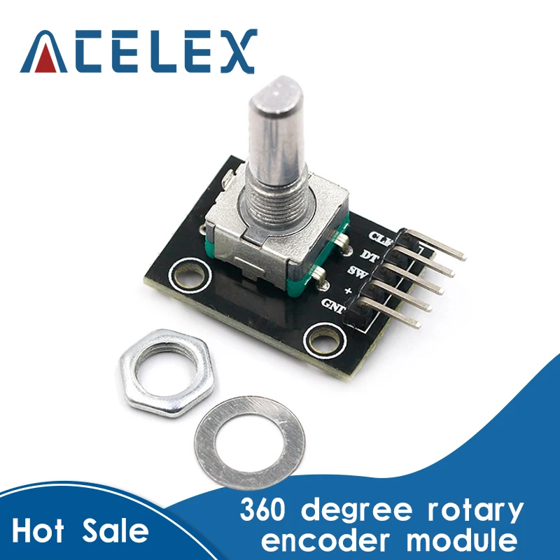 

360 Degrees Rotary Encoder Module For Arduino Brick Sensor Switch Development Board KY-040 With Pins