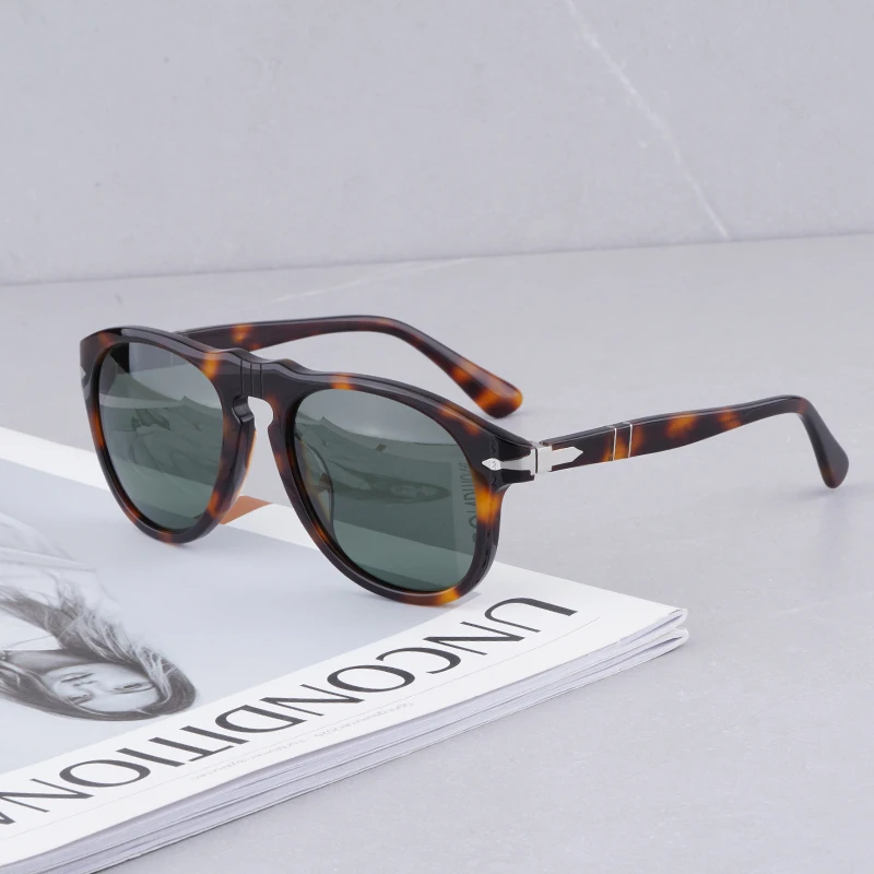 Vintage Acetate Sunglasses Glass Lens Eye Glasses for Men and Women 9649 Luxury Designer Sunglasses for Men with Original Box