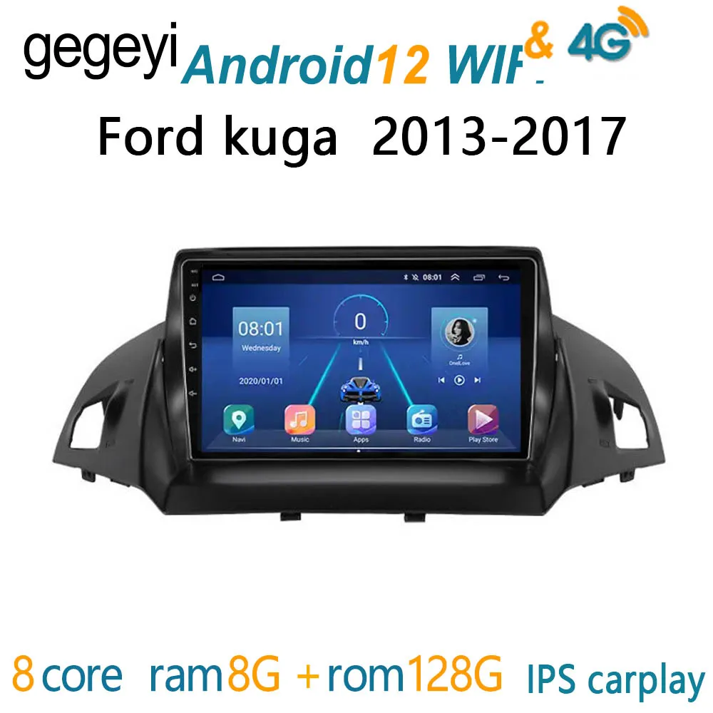 

автомагнитола for Ford Kuga Escape C-max 2013 2017 магнитола для авто 2 din 2дин android андроид 1 дин навигатор для авто 2din рамка для магнитолы подголовник с мони...