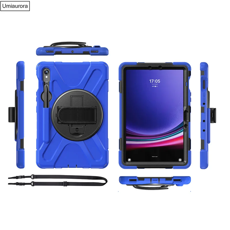 Чехол для планшета с ремешком на 360° Samsung Galaxy Tab S7 FE S8 Plus S9 Ultra 14 6 дюйма SM-X900 SM-X910 T730