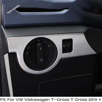 headlight switch button frame for vw volkswagen t cross t cross 2019 2022 car fog light lamp control sticker trim cover lhd