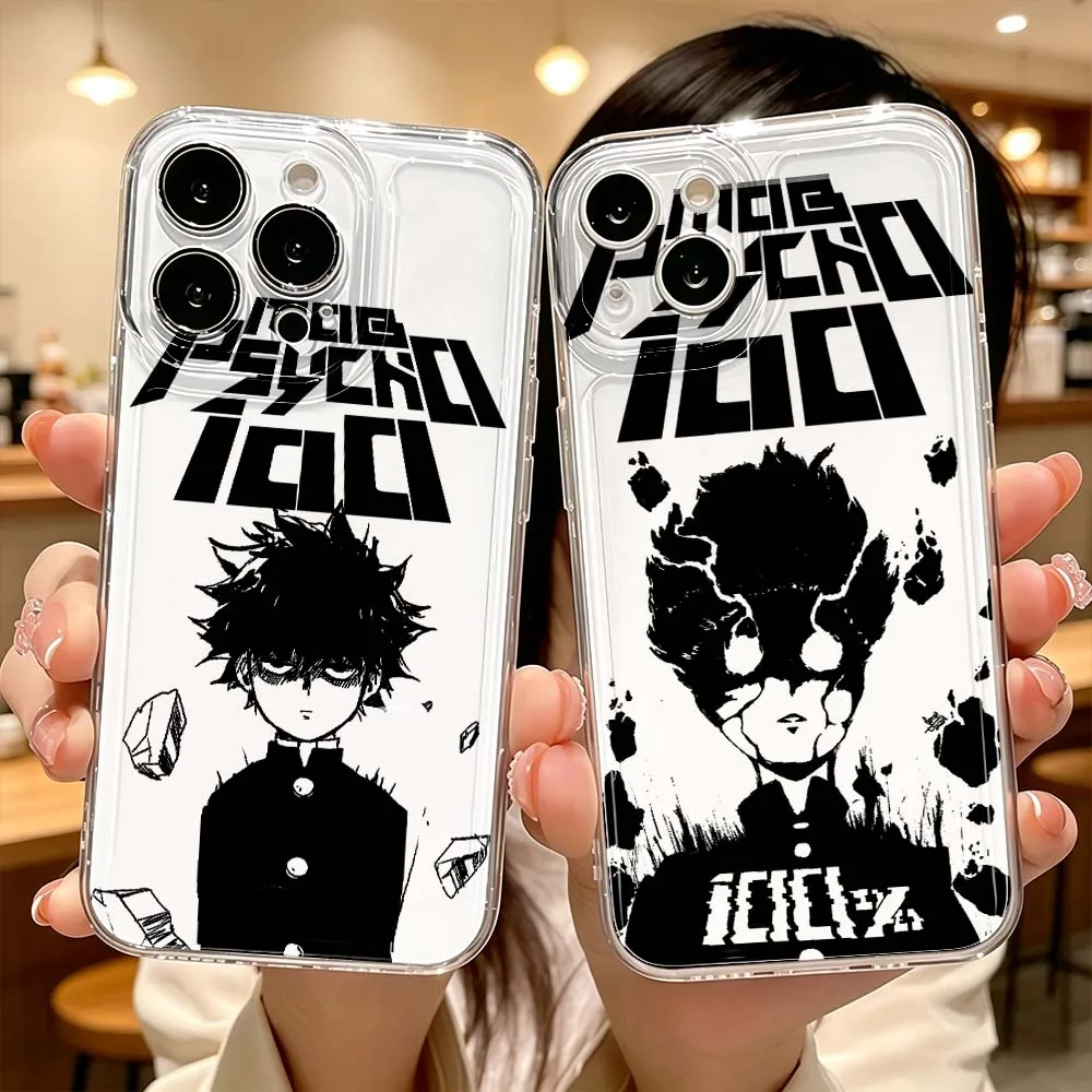 Фото Чехол Mobu Saiko Hyaku Anime для Apple iPhone 17 Air 16 15 14 13 12 11 Pro Plus Max, прозрачный защитный чехол для телефона. №1