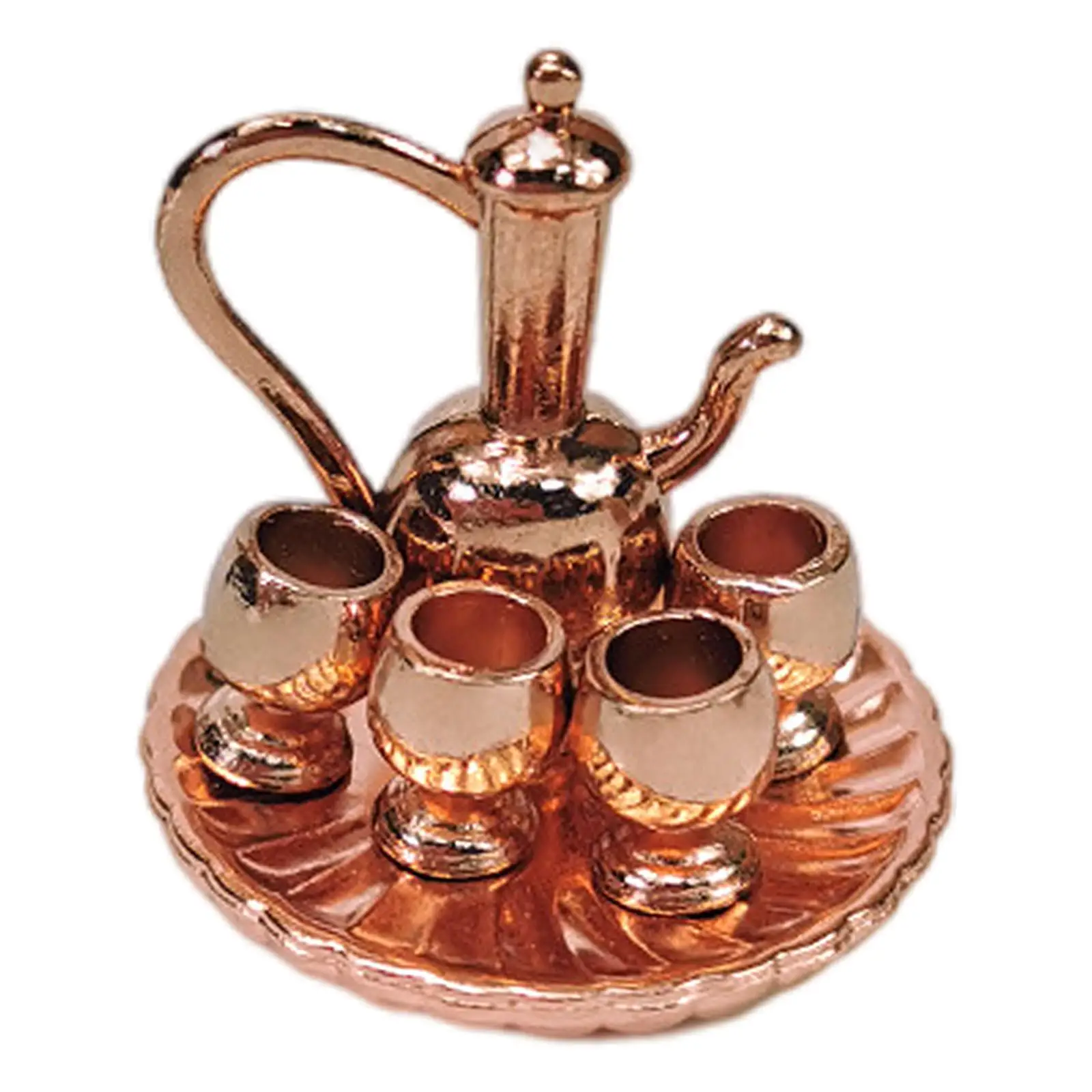 Поднос для чайной чашки игрушечный 1/12 чайный горшок набор металлической посуды