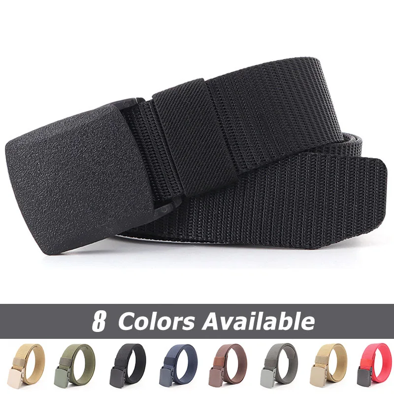 Men Women Unisex Outdoor Large Plus Size 110 120 130 140 150 160 170cm Belts Pants with Plastic Buckle Waist Belt for Jeans