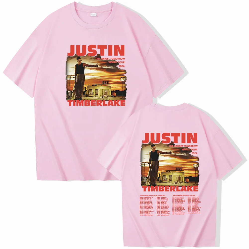 Коллекция 2024 года летние футболки с Джастином Timberlake Tour рубашки круглым вырезом и