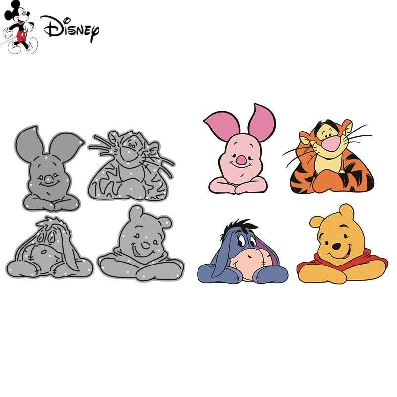 

Cartoon Winnie Piglet Tigger Eeyore Cutting Dies Disney Winnie The Pooh Diecut for DIY Scrapbooking Paper Cards Crafts New 2022