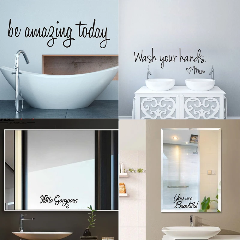 

2022 Hot Selling British Bathroom Washbasin Glass Wall Stickers Mirror Decoration Fine Carving Stickers PVC Toilet Decoration
