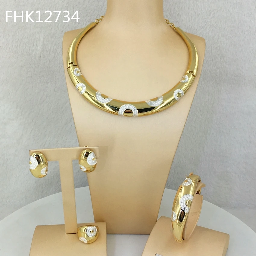 

Yuminglai Classy Dubai Gold Jewelry Fine Jewelry Sets for Women Party FHK12734