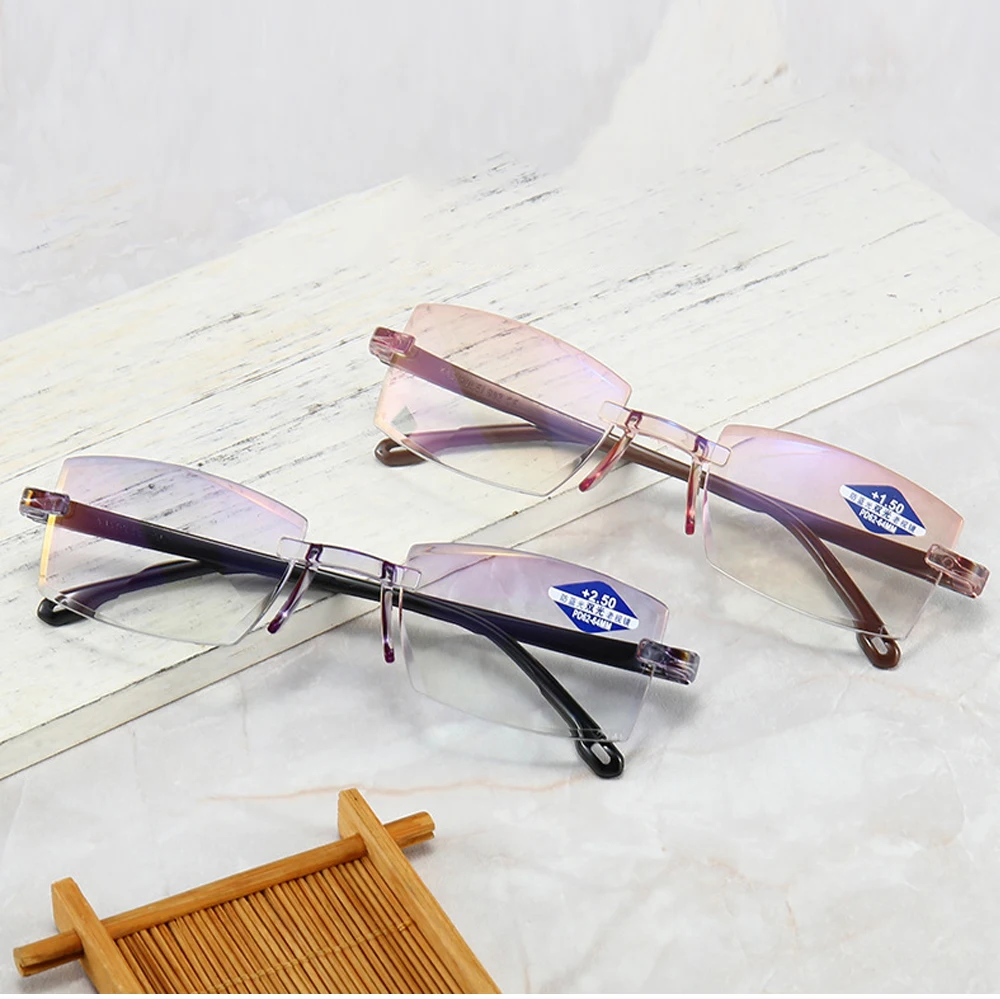 

Rimless Reading Glasses Women Presbyopic Glasses +2.00 +3.00 Vasos Retro Eyewear De Grau Feminino Prescription Glasses