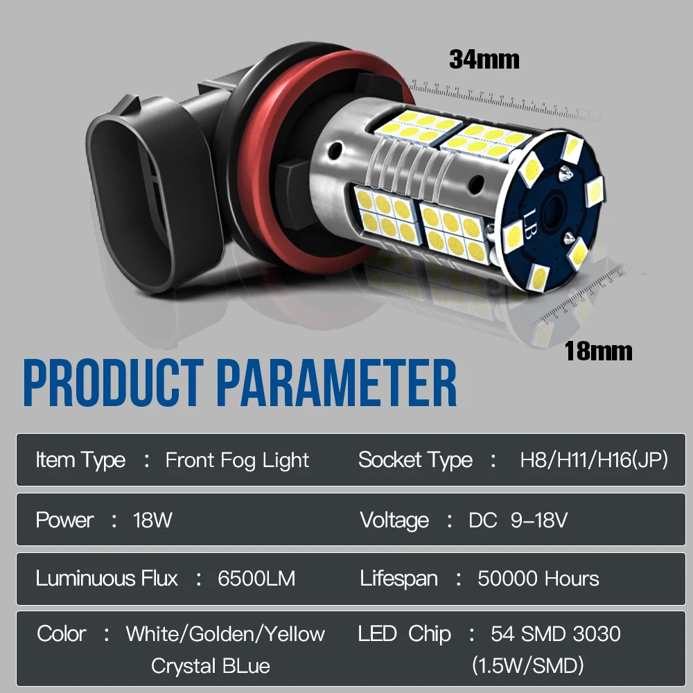 2 шт. светодиодные противотуманные фары H8 H11 H16 Canbus для Renault Duster Fluence Kadjar Kangoo Koleos 1