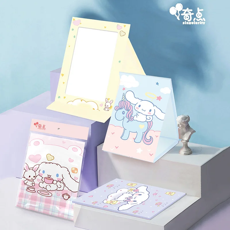 

Косметическое зеркало Sanrioed в складку Mymelody Kittly Kuromi Cinnamoroll ручное квадратное портативное косметическое зеркало для женщин инструмент подарок