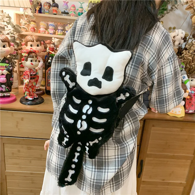 

Cute Cartoon Design Women Backpack Young Girls Kawaii Black Purses and Handbags Funny Animal Shape Shoulder Crossbody Bags 2022