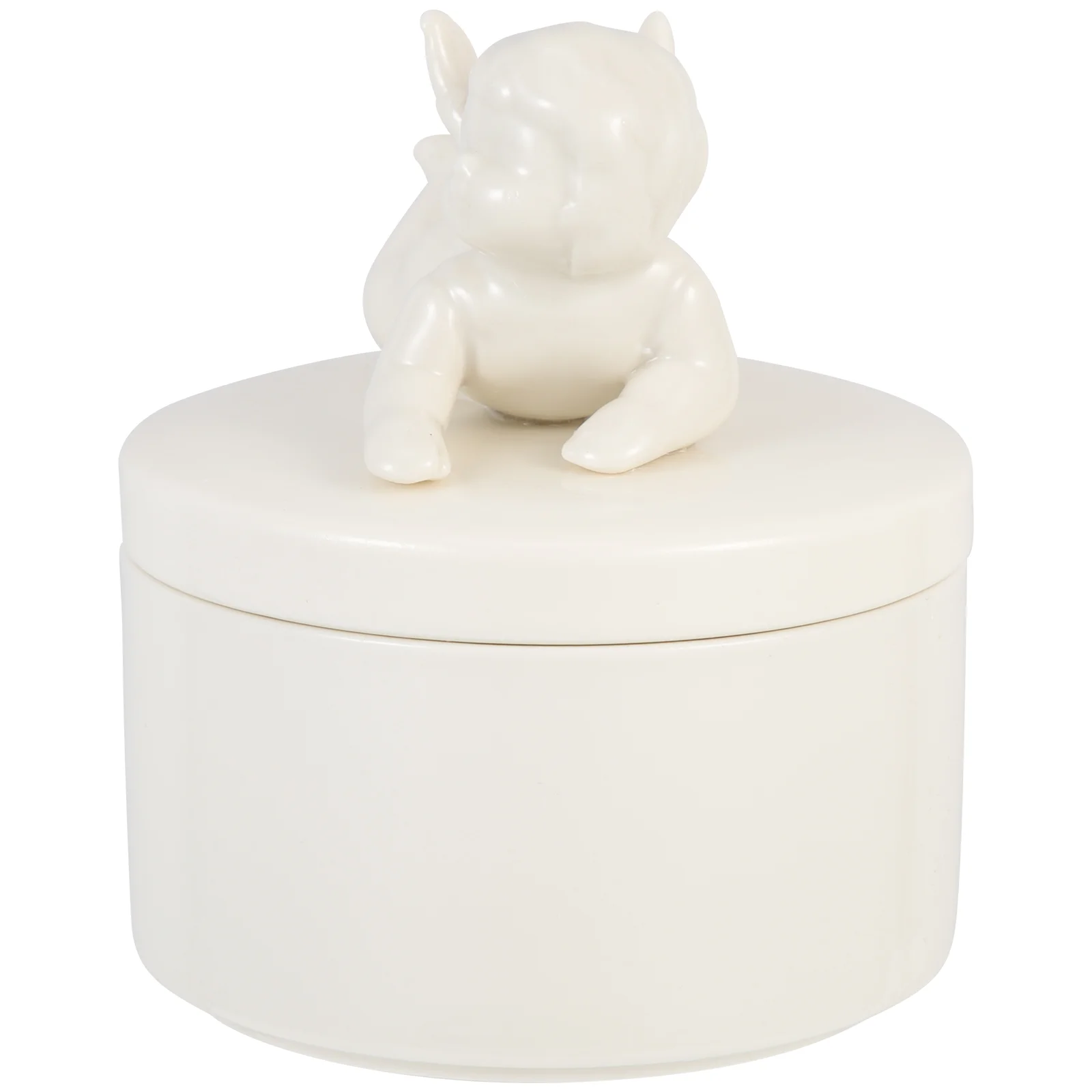 

Box Case Trinket Storage Jewelry Holder Organizer Ring Necklace Display Jar Ceramic Angel Decorative Vintage Container Earring