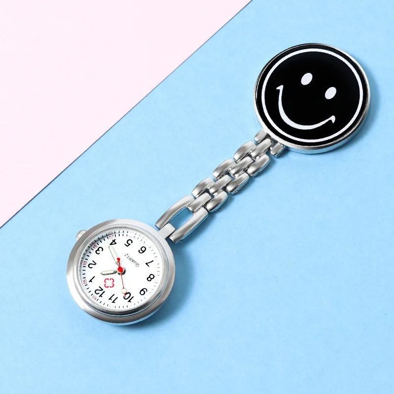 Pocket Watch Women Cute Round Smiling Face Medical Nurse Smiling Face Nurse Watch Wall Watches Stainless Steel Wach Doctor Gift