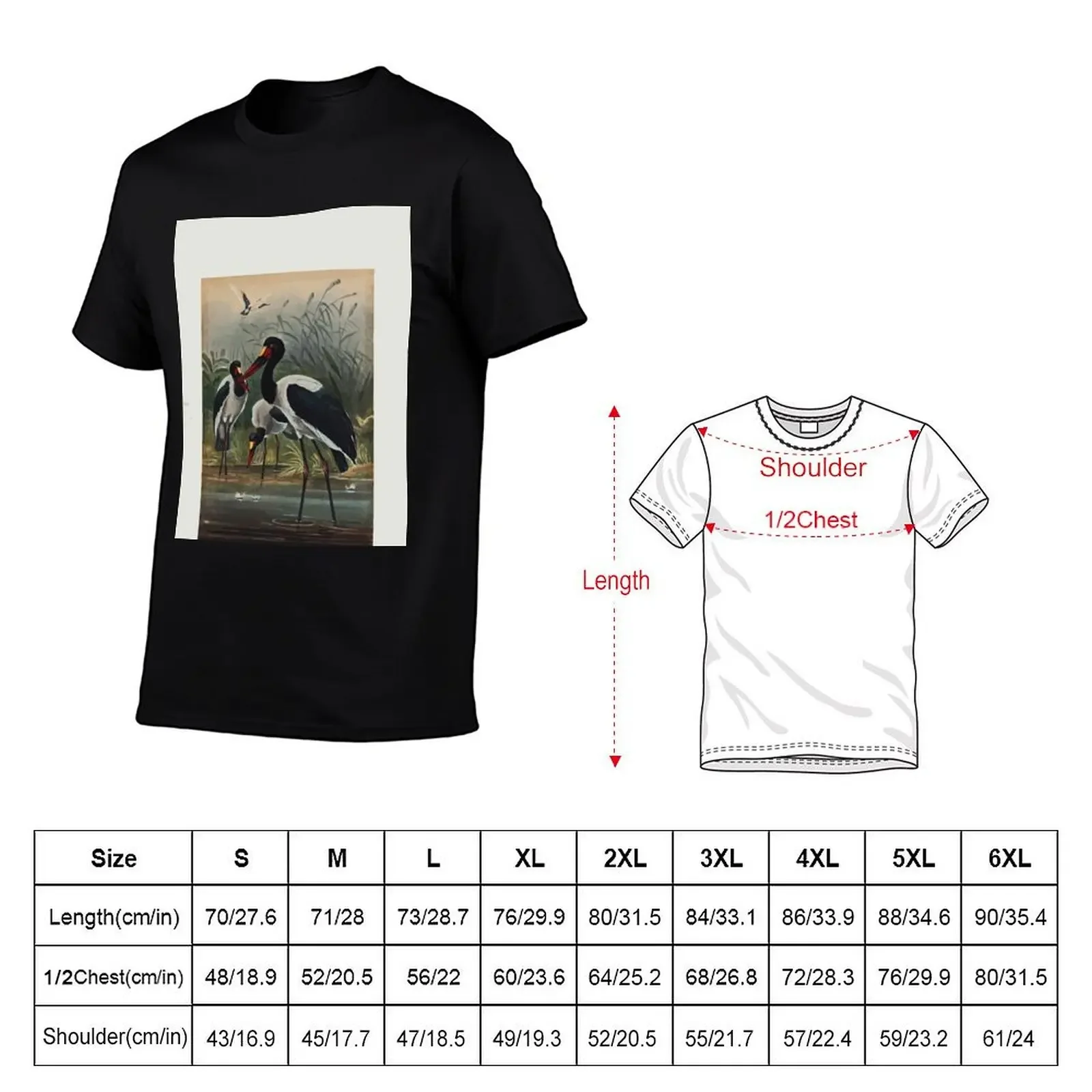 Зологические эскизы Джозефа Волка от 1861 до 1867 092 футболка The Saddle Billed Stork большие