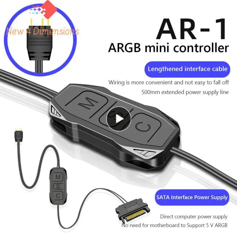 

Rgb Sync Controller Lengthen Cable Wide Mini Rgb Controller Argb Sync Controller 5v 3 Pin To Sata Mini Argb Controller Cable Rgb