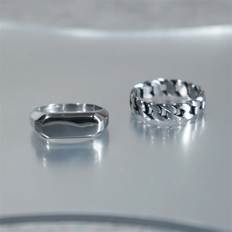 Простое геометрическое кольцо-цепочка классическое кубинское кольцо унисекс из