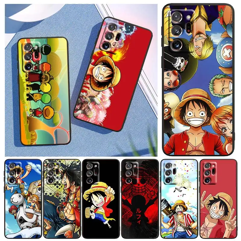 

One Piece Anime For Samsung Note 20 Ultra 10 Pro Lite 9 8 F52 F42 F22 M21 M60S M62 M31 M12 M32 Black Phone Case Capa