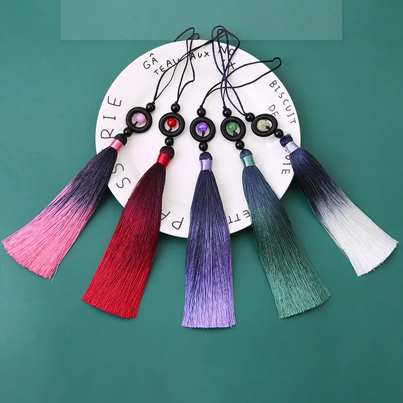 

1pcs Tassel Pendant Bead Gradient Tassel Silky Colorful Handmade Soft Tassels For Diy Gift Jewelry Making Accessories Home Decor