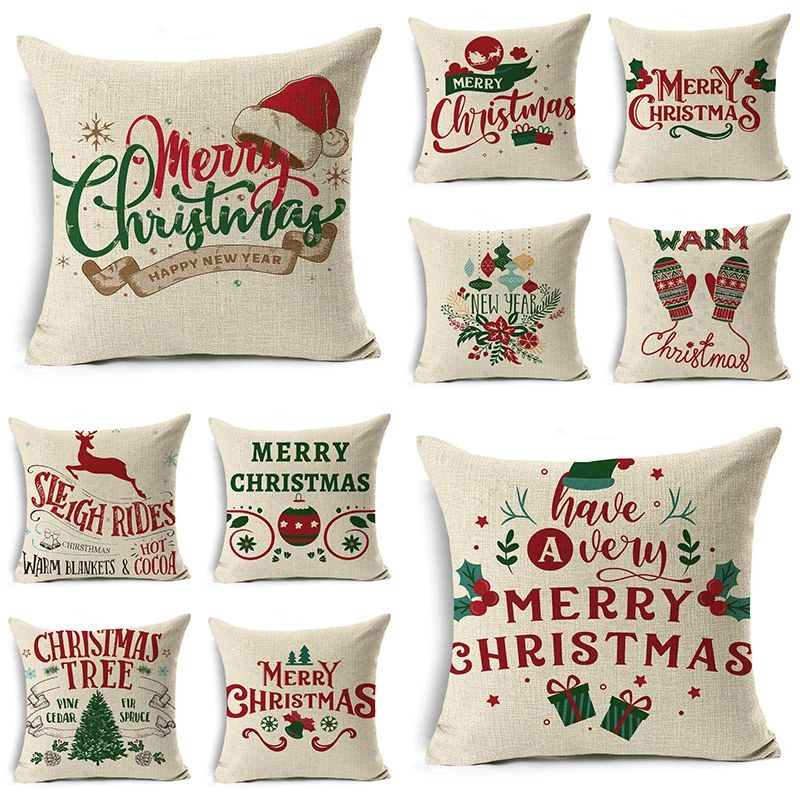 

Christmas pillowcase New Arrival cushion cover sofa cushion car chair decoration linen Christmas gift home decoration 18*18 inch