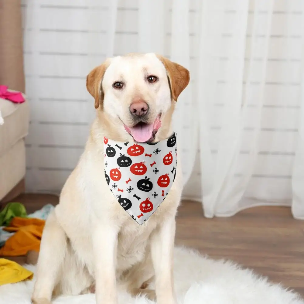 

Wear Resistant Super Soft Halloween Style Print Puppy Bib Photography Prop Pet Supplies