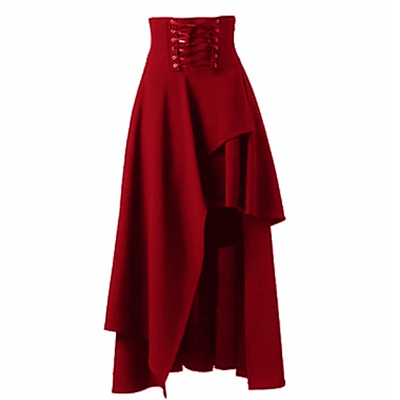 

New Long Women Skirt Plus Size Solid Irregular 5 Colors Fashion Bandags High Waist Fahsion Casual Women Bottoms Clothing
