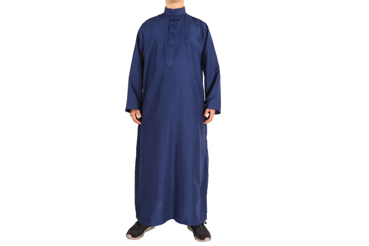 Muslim Fashion Muslim Middle East Men Long Sleeve Arab Crew Neck Islamic Solid Color Kaftan Maxi Dubai Long Jubba Thobe Abaya