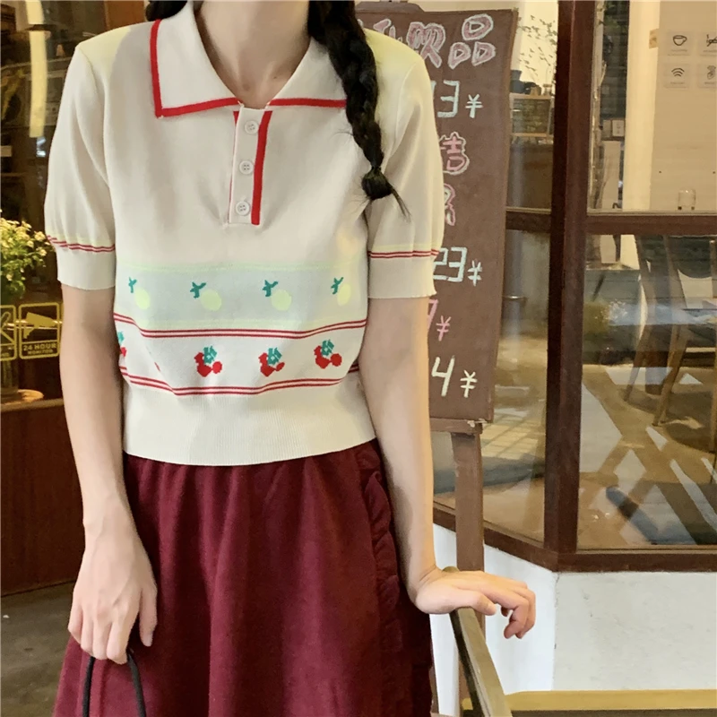 

2022 New Retro Short-sleeved Luxury Sweater Women Sexy Fashion Loose Short Top Trendy Fashion Boutique Clothing Top Coat