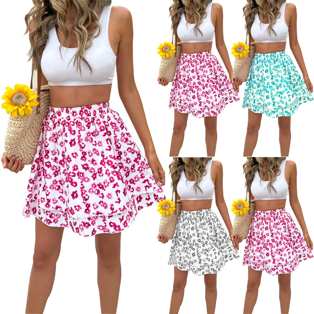 

Mini SkirtsFashionable Floral Chiffon Patchwork SkirtsShort SkirtsElegant Floral Print SkirtsParty Everyday Skirts