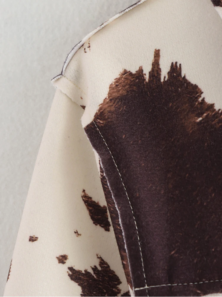 Новинка 2024 осенне-зимняя женская куртка с животным принтом модная лацканами