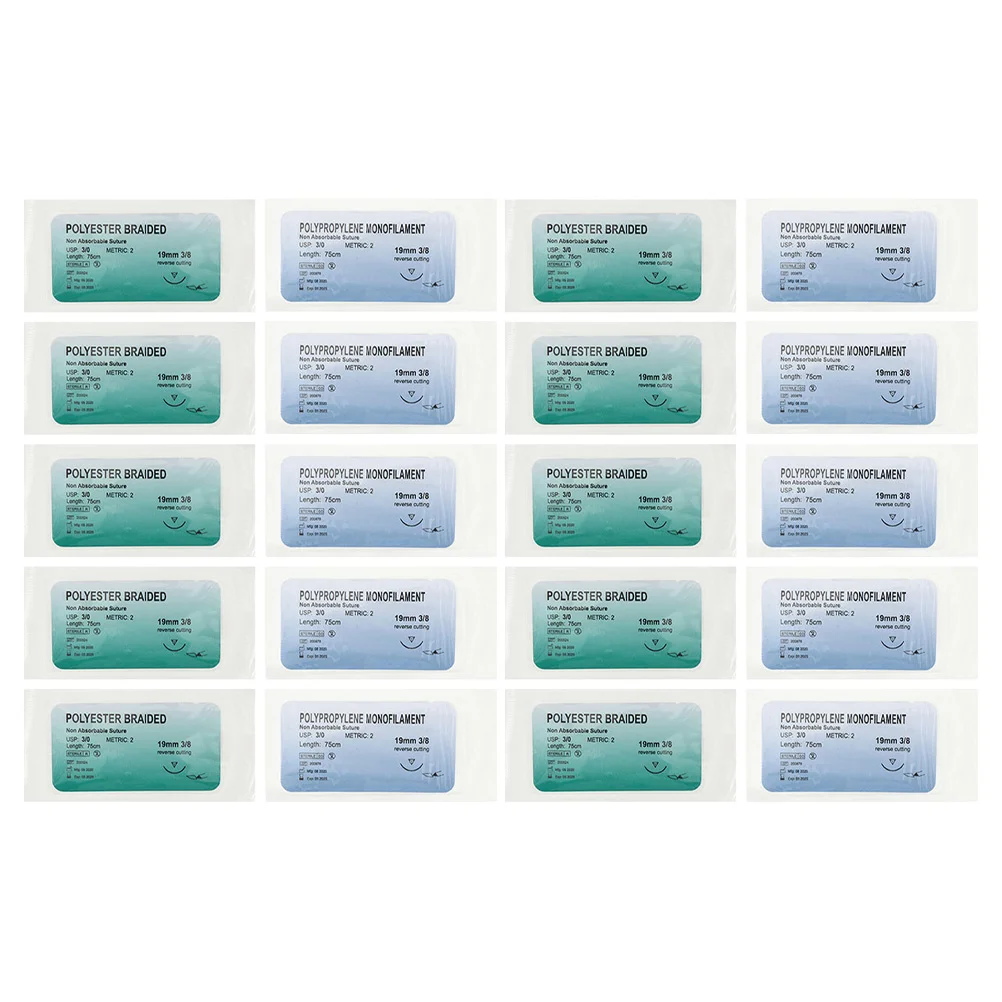 

20Pcs Suture Thread with Needle Education Experiment Needle And Thread Suture Kit