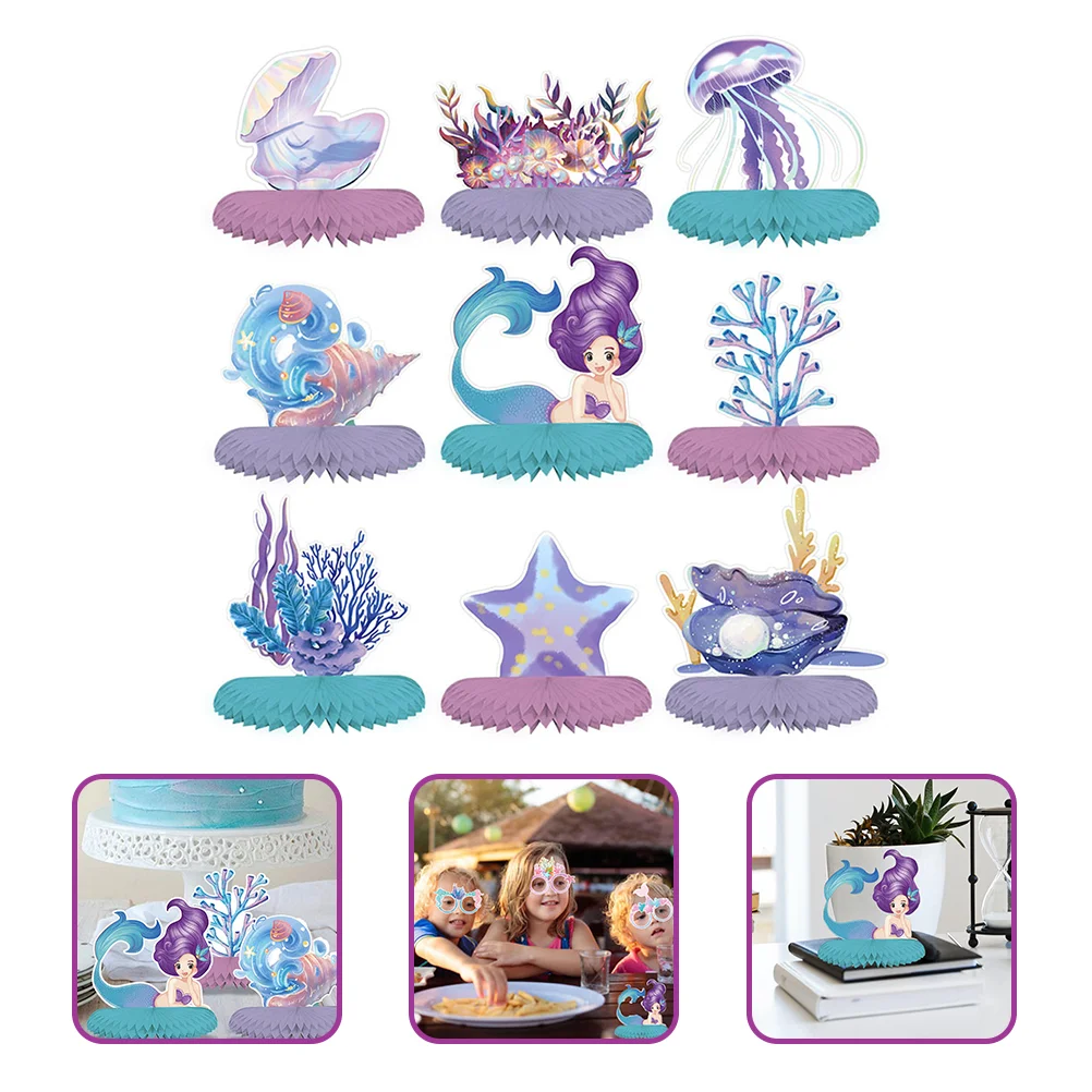 

Mermaid Honeycomb Table Party Decorations Centerpieces Sea Ocean Animal Themed Toppers The 3D Supplies Decoration Tropical