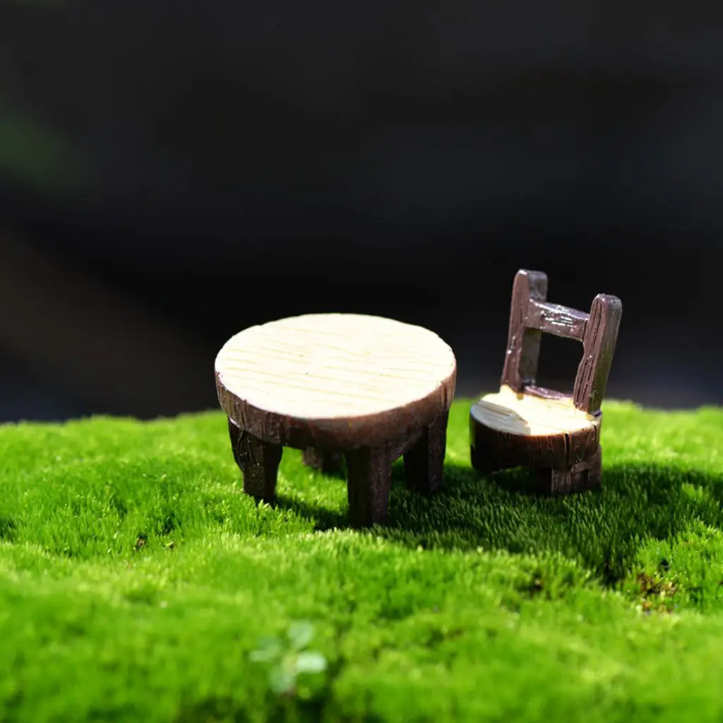 Fairy Garden Accessories Gift Dollhouse Crafts Seat Figurines Micro Miniatures Desktop Decoration Table And Chair Model